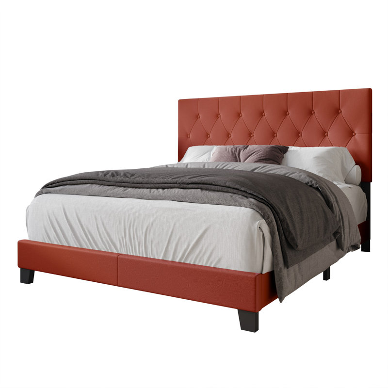 Lit tapissier Araseli, Grand, Rouge