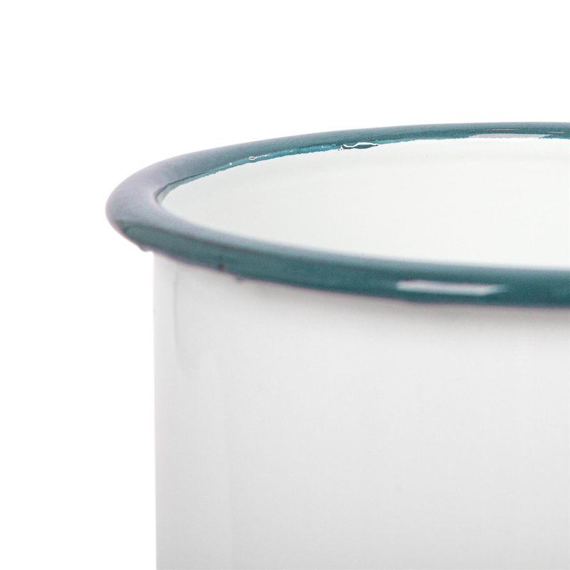 Metal Round Utensil Crock, Green