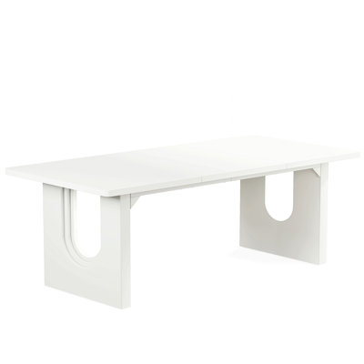 71" Modern Dining Table For 6-8 People, Large Rectangular Kitchen Table With Wood Pedestal Base, Contemporary Long Dinner Table For Dining Room, Livin