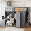 Full Size Bunk Bed with Wardrobe,Desk and Shelves,-1599941443
