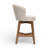 Viola Counter Height Swivel Counter Stools, 24" H Seat Height Upholstered Performance Fabric Counter Stools, Barstools Cream, Walnut Finish Solidwood Frame