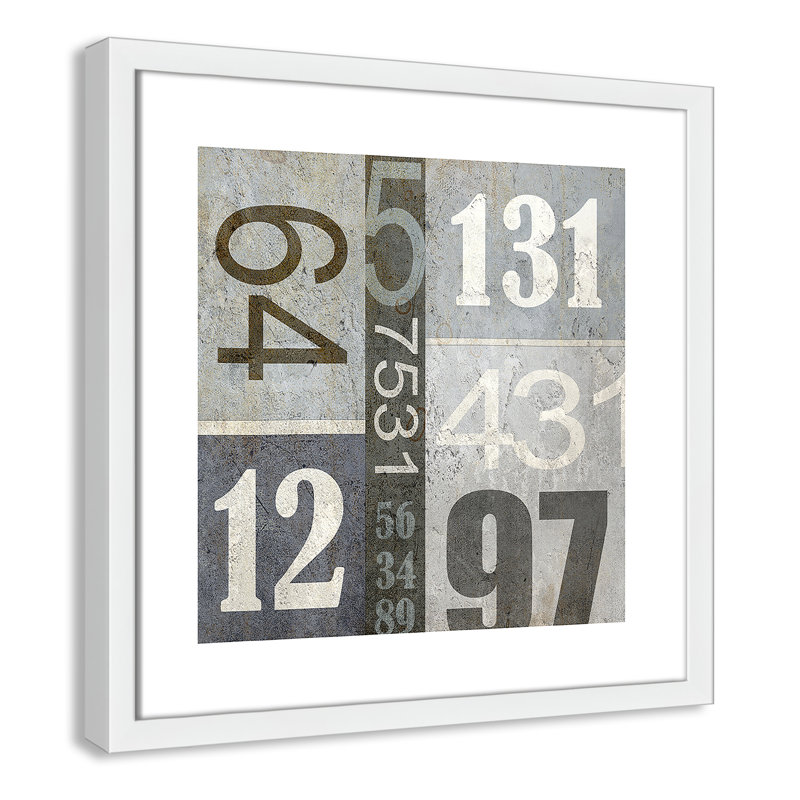 Art numérique encadré, H 16 po x l 16 po x P 1,18 po, Encadré de boîte blanc