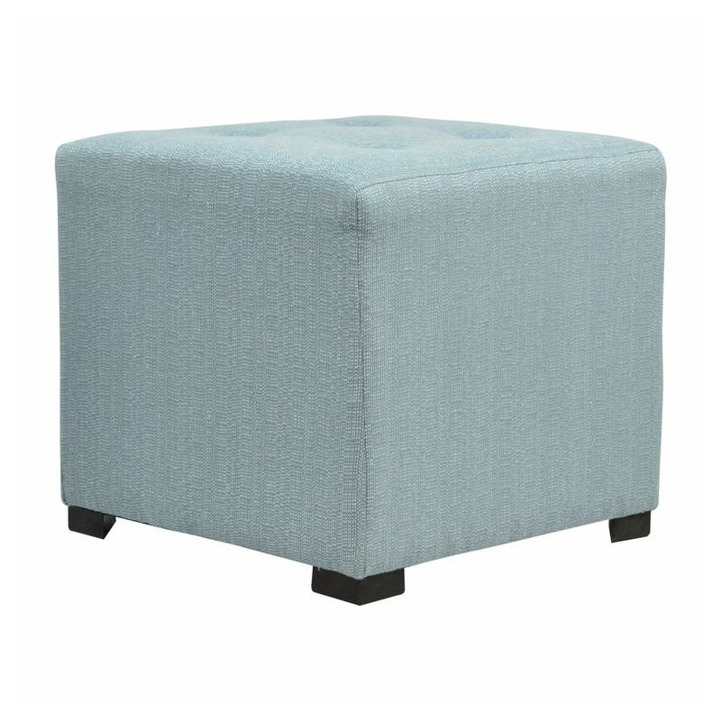 Cube Upholstered Ottoman, Candice Bay Blue