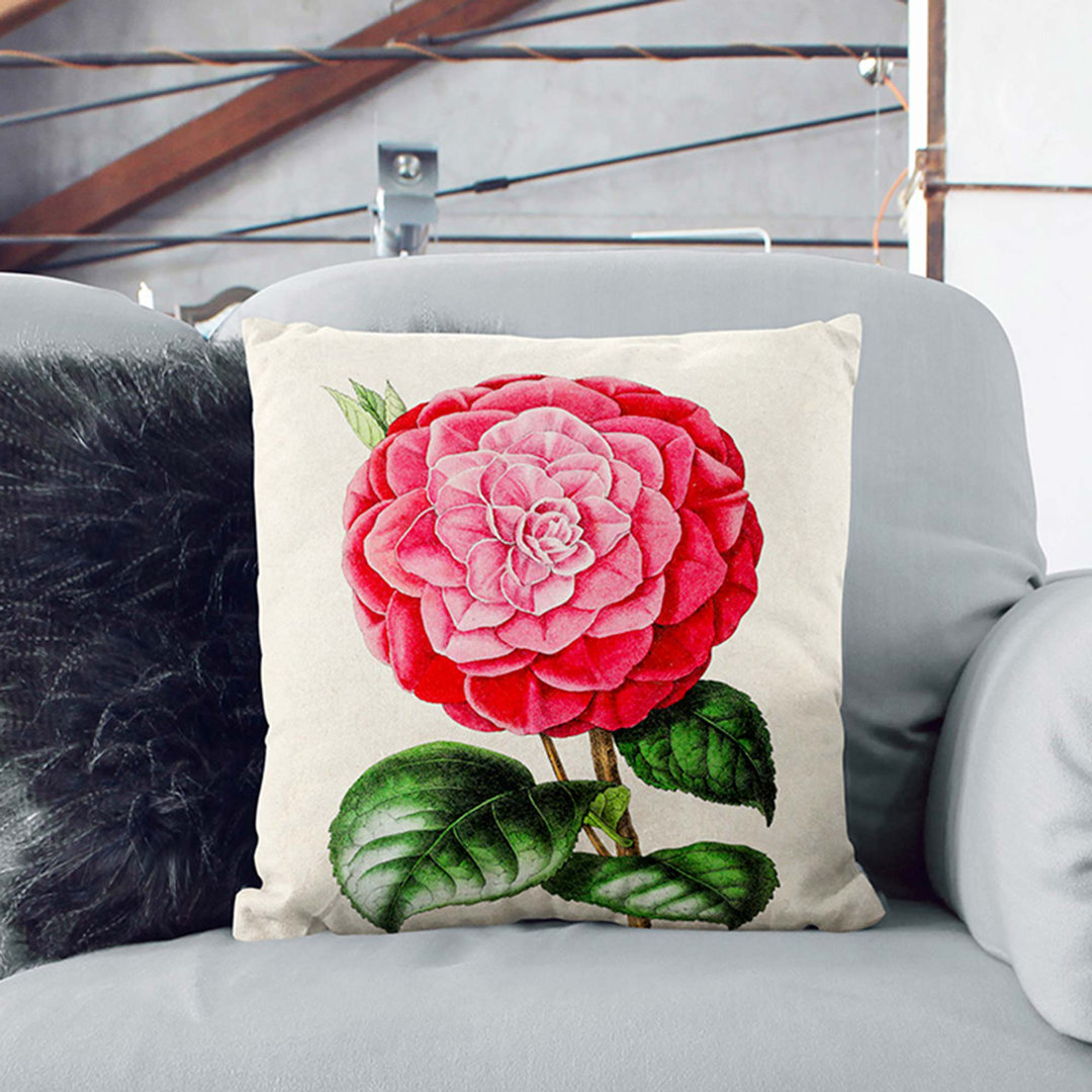 Illustration of a Camellia Flower Cushion with Filling