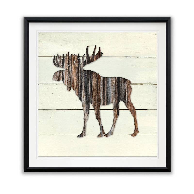 Orignal des bois - Impression, H 26,5 po x l 26,5 po x P 1,5 po, Blanc / aubergine / banane / brun clair / rouge br