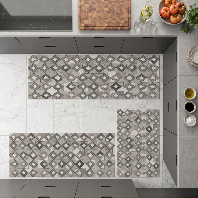 Geometric Pattern Non-Slip Washable Kitchen Mats