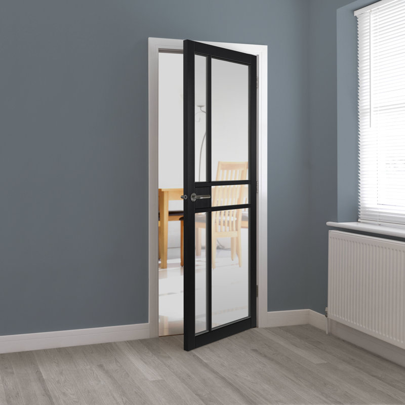 City Glass Door Prefinished, 198.1cm H x 83.8cm W x 3.5cm D