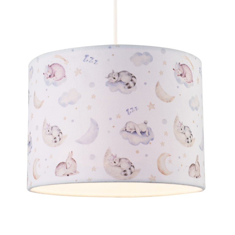 18cm H Fabric Drum Lamp Shade ( No Direct Attachment Method ) in White