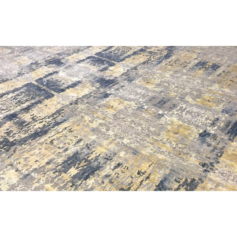 Himalayan Art Hand Knotted Abstract Area Rug, Rectangle 10' x 14'