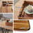 17" X13” Acacia Wood Serving Tray With Metal Handles - Decorative Ottoman Tray For Coffee Table, Breakfast In Bed, Candle Display, Anti-skid Pads, Stylish Home & Kitchen Decor