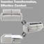 Canapé en chenille beige Jinn avec canapé-lit (double, matelas inclus)