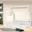 Lits avec rangement, lit double en bois, chambre pour enfants de ferme