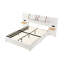 Grand lit tapissier en velours beige