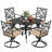 Jayc 4 - Person Steel Patio Dining Set Umbrella Hole Included Square Table