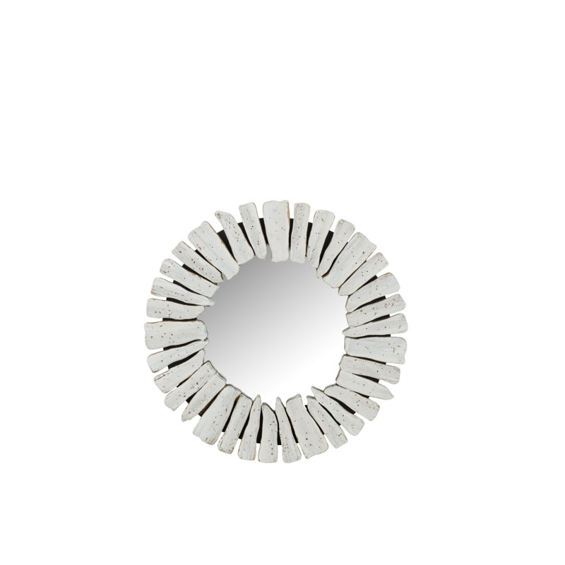 Round Mirror, 18.1" x 18.1", White