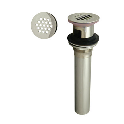 Grid Strainer Lavatory Drain Assembly with Overflow Holes - Exposed