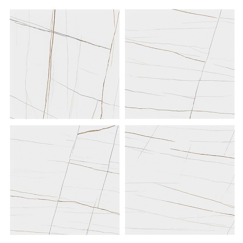 Minera 48X48 Marble Look Polished Porcelain Tile, Blanco White