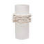 Ruffled Elegance Stoneware Vase