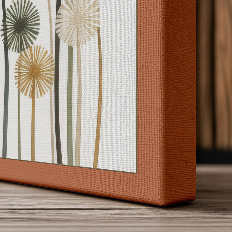 Dandelion Dreams Botanical 1 Piece Wrapped Canvas Wall Art, 36x24 - 91.4 x 61.0 cm, Terracotta Border