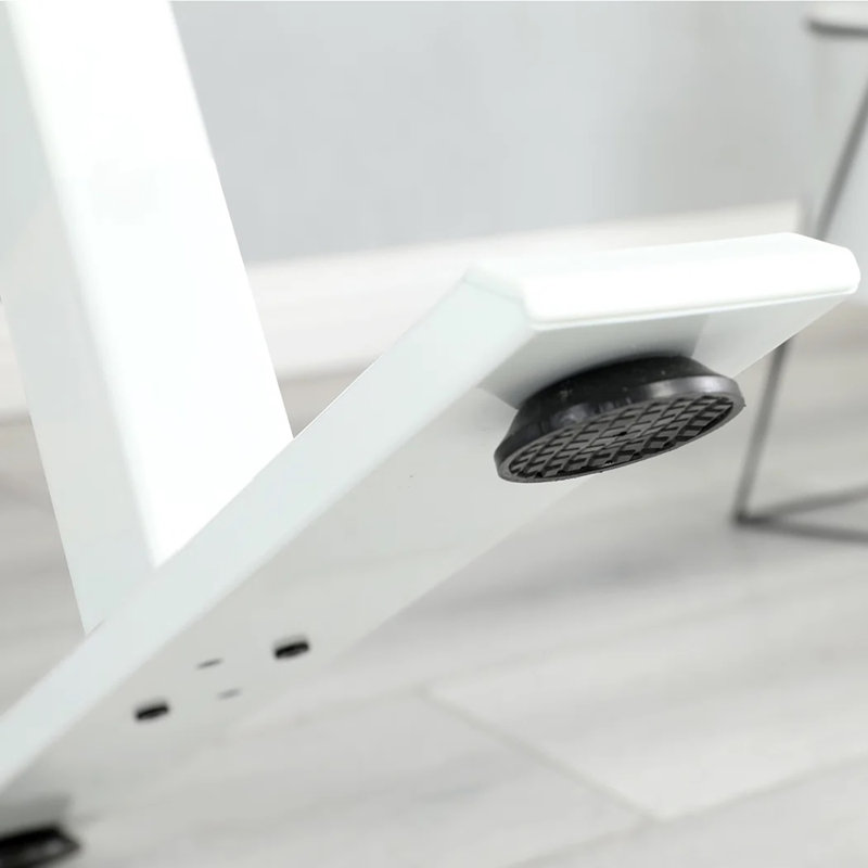 Becali 63'' L-Shaped Height Adjustable Standing Desk With A Drawer, White