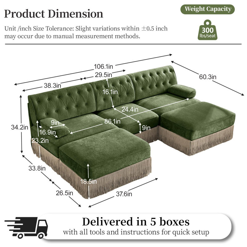 Canapé Chesterfield, Vert