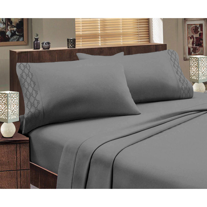 Ensemble de draps , Simple, Gris