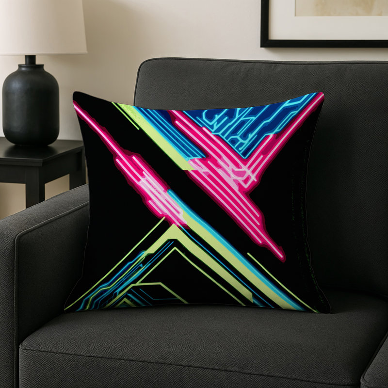 Fluorescent Echo Indoor And Outdoor Throw Pillow, Square 20"