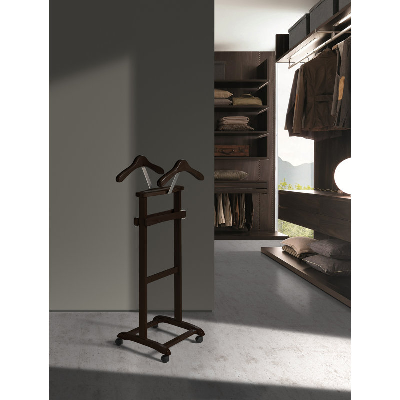 Solid Wood Freestanding Valet Stand, Wenge