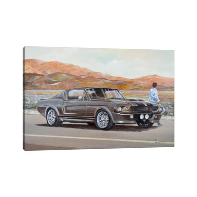 1967 Ford Mustang Fastback Eleanor by Sinisa Saratlic - Wrapped Canvas Painting