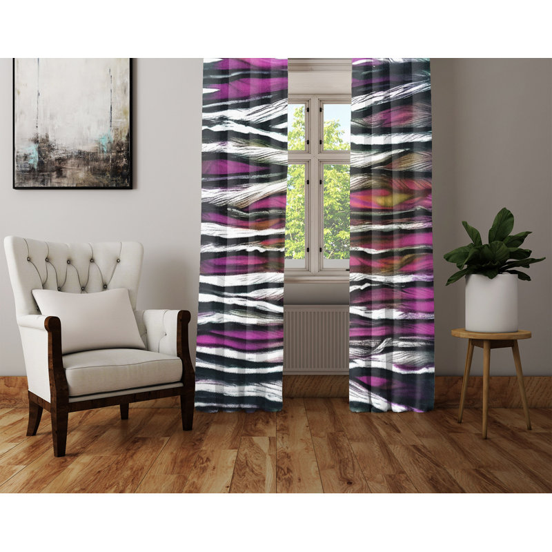 Paire de rideaux semi-transparents en polyester Deiona, L 20 po x L 82 po