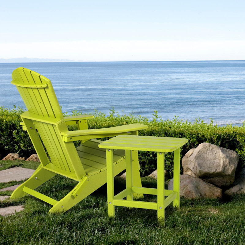 Table de bout rectangulaire Adirondack Analissa, Vert lime, Vert lime