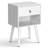 15.0" White & Oak Nightstand, P2 Particleboard & Solid Legs, Matte Melamine, Ring Handle, 1 Drawer-849522905