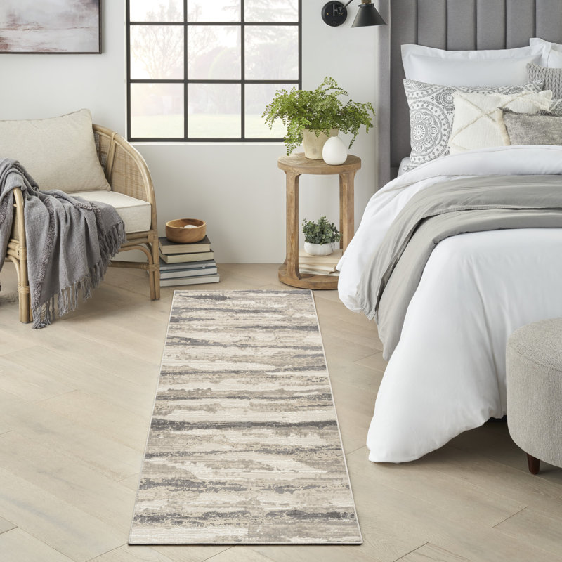 Tapis tissé durable à rayures Ivaline, Tapis de couloir 2 pi 2 po x 8 pi