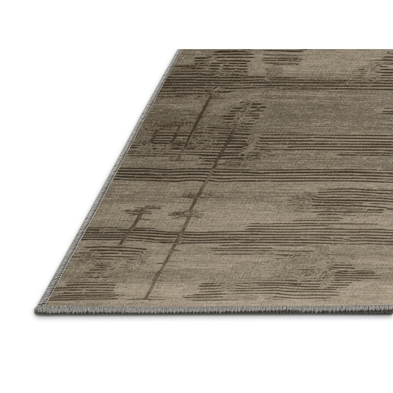 Tapis gris art déco lavable à la machine, Carré 4 pi