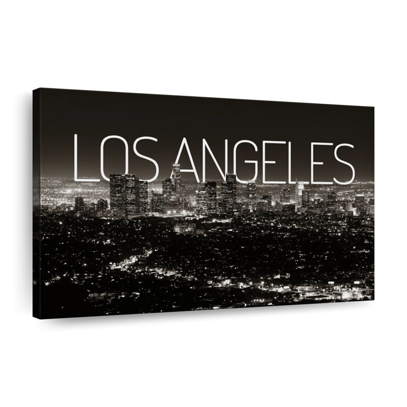 LA Night Mood sur toile, Toile tendue, H 20 po x l 30 po x P 1,25 po