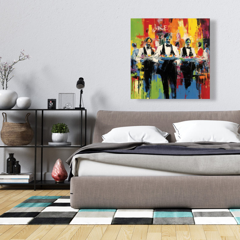 Classic Waiters - Blue Abstract Canvas for Home Decor