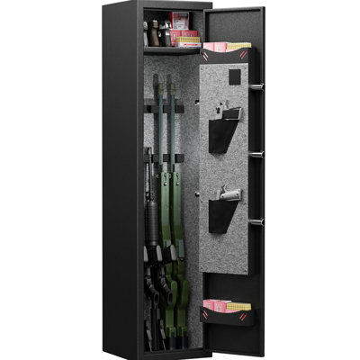 Armoire de rangement sécurisée - Casier en acier avec mot de passe d'accès rapide, tablette amovible, coffre réglable pour les fusils et les pistolets, option en métal, cloison, mise à niveau de sécurité 2