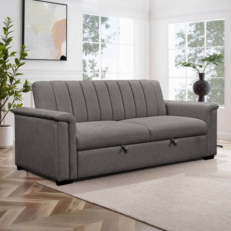 Charlotte 3 Seater Fabric Sofa Bed, Grey