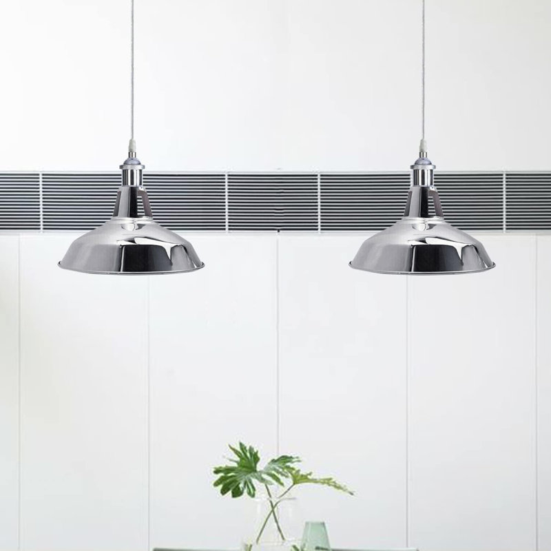 Keshawn 1 - Light Black Bowl Pendant, Chrome