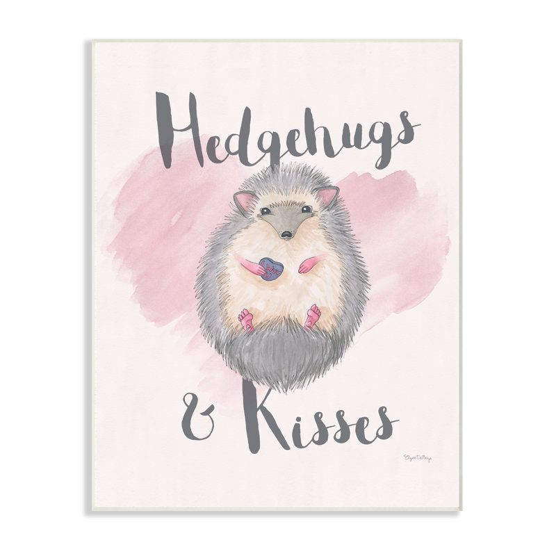 «Hedgehugs And Kisses», impression sur toile, H 19 po x l 13 po, Plaque murale