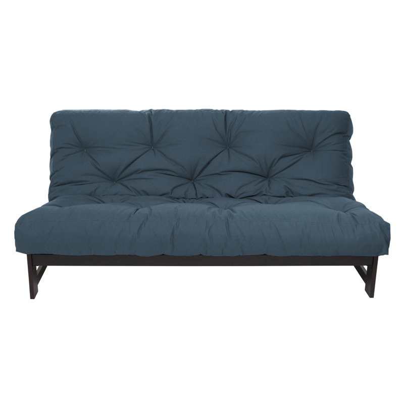 Matelas de futon en coton Boylston, Grand, Wedgewood