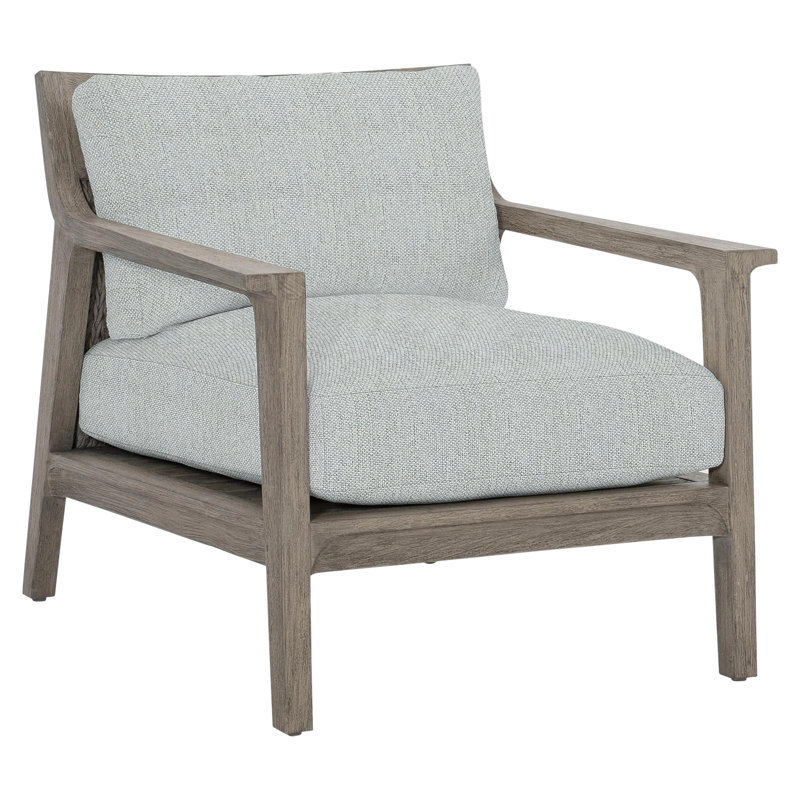 Ibiza Outdoor Teak Lounge Chair, Light Grey Linen 6032-010