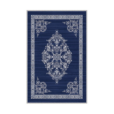 Premium Woven Carpet (23.6 x 39.4 inches), 100% Polyester, Antibacterial, Non-Slip PVC Underside | 8 mm Pile Height, 650 gr/m² | Machine Washable, 3D Digital Printing, Ideal for Home & Office Decor