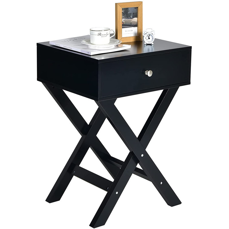 Lucerne 45cm W Bedside Table, Black