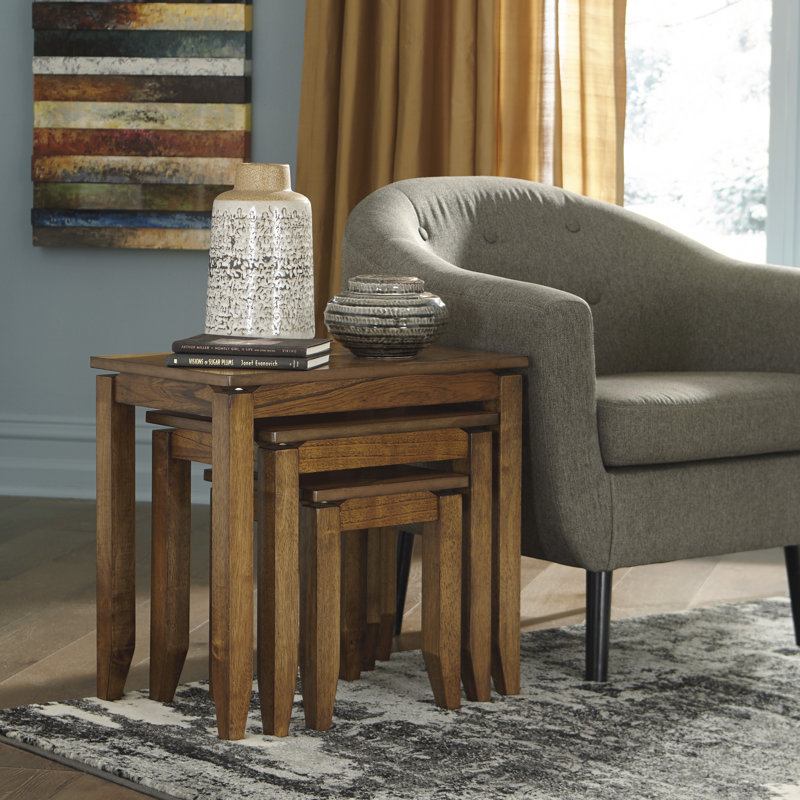 Brentmond Brown Rectangular Wood Accent Table Set