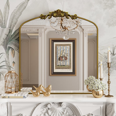 Amara Vintage Baroque Style Tempered Glass French Cleat Mounted Wall Mirror