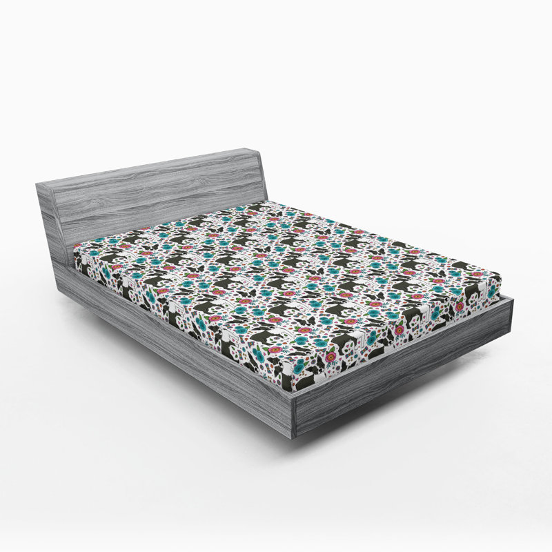 Ensemble de 2 draps-housses Ambesonne, Multicolore / floral 21, Drap-housse grand