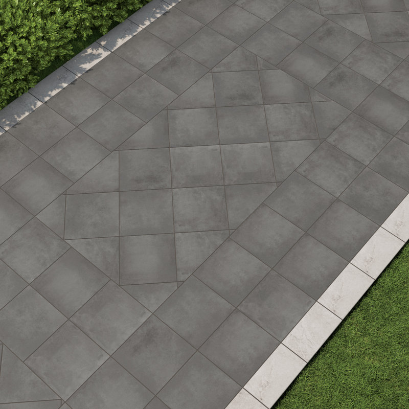 Merden 24 in. x 24 in. x 1.18 in. Matte Porcelain Stone Look Paver (8 sq. ft./unit, 2 Pieces), Iron