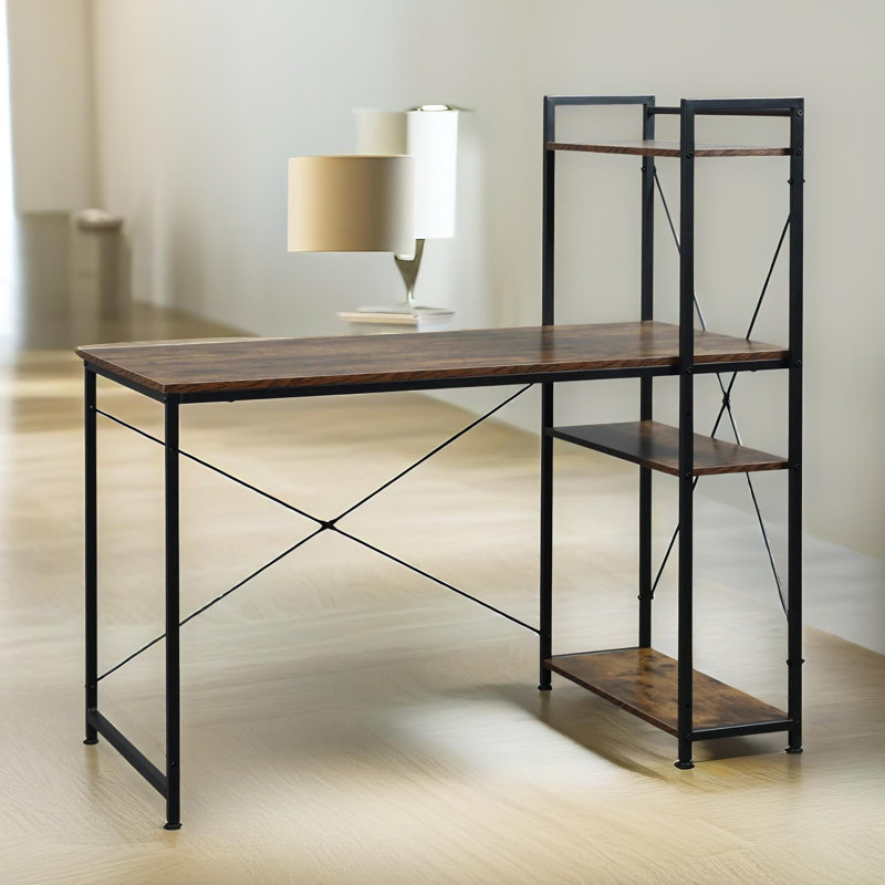 Rustic 120Cm W Rectangular Writing Desk, Study Desks Workstation, Home Office