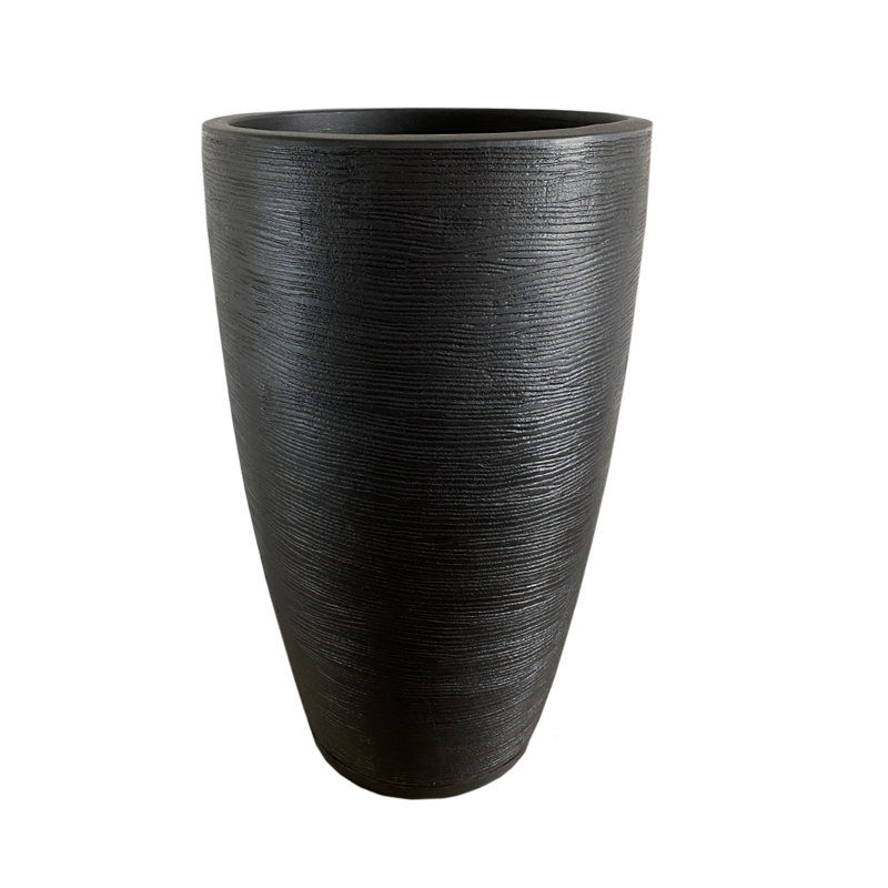Amsterdan Pot Planter, Black, 25.59" H x 16.14" W x 16.14" D